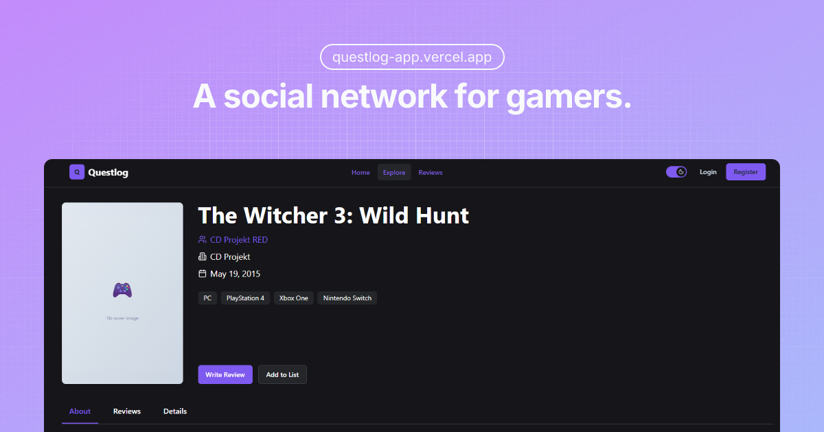 Questlog – Gaming Social Network thumbnail